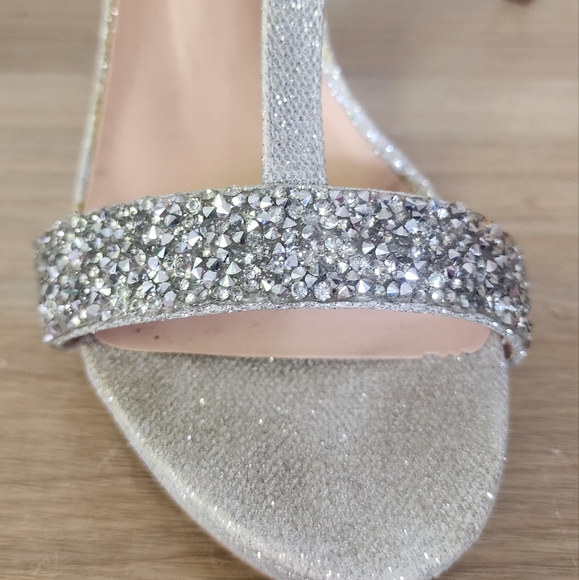 Rachel Silver sparkly Strappy Highheal party shoes size 7.5 - Picture 2 of 5